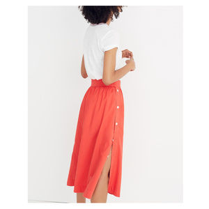 Madewell side button skirt in persimmon